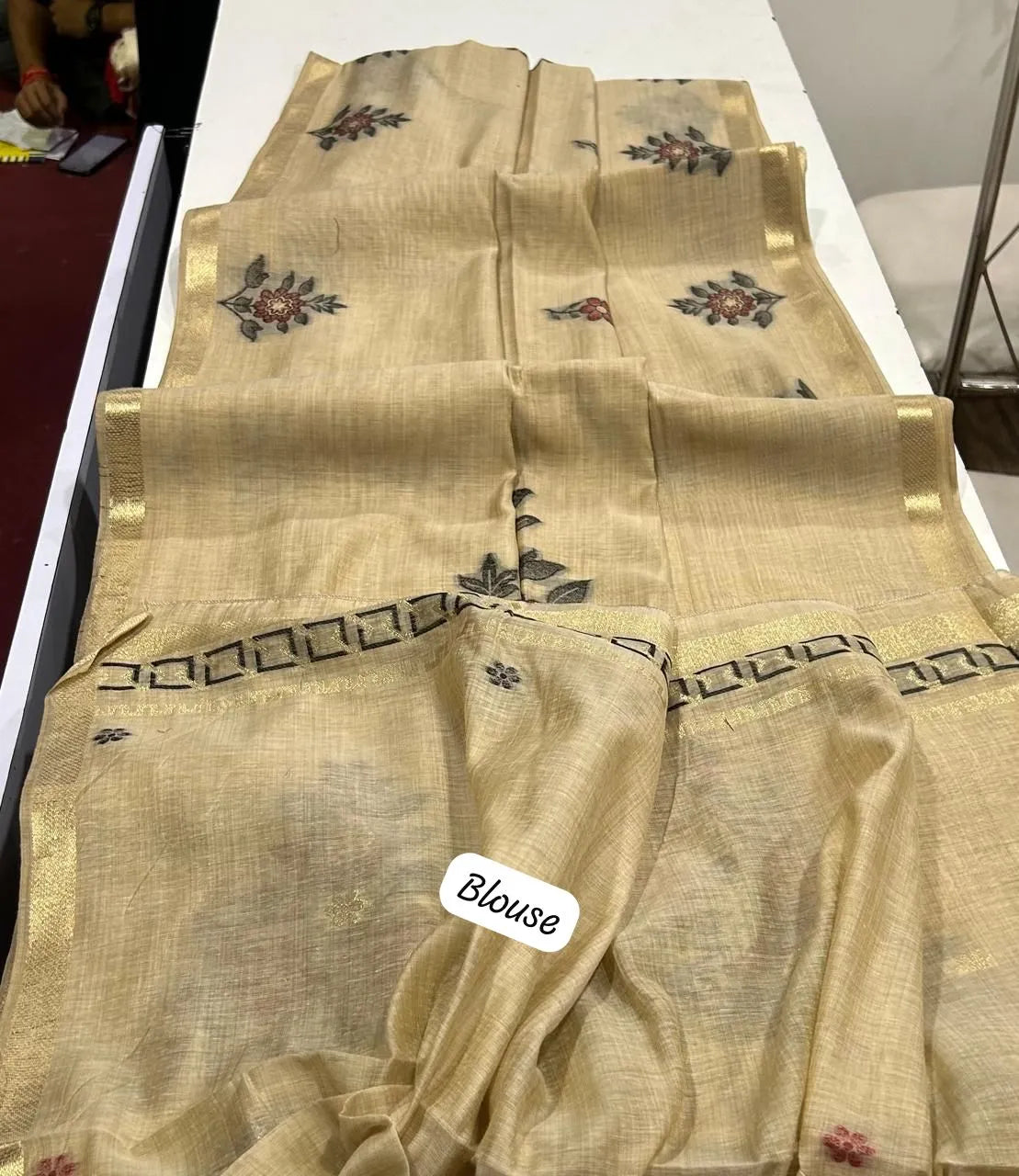 Classic Floral Paithani Type Muga Cotton Saree