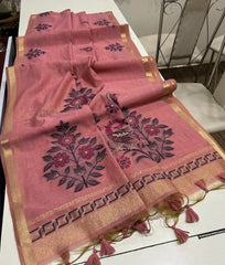 Classic Floral Paithani Type Muga Cotton Saree
