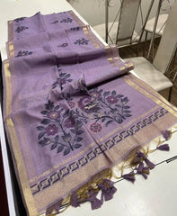 Classic Floral Paithani Type Muga Cotton Saree