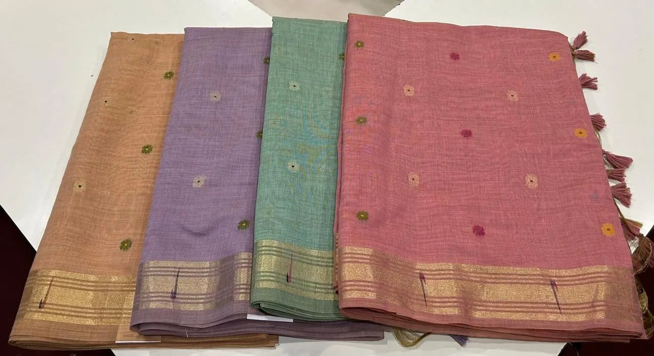 Premium Soft Paithani Type Muga Cotton Saree
