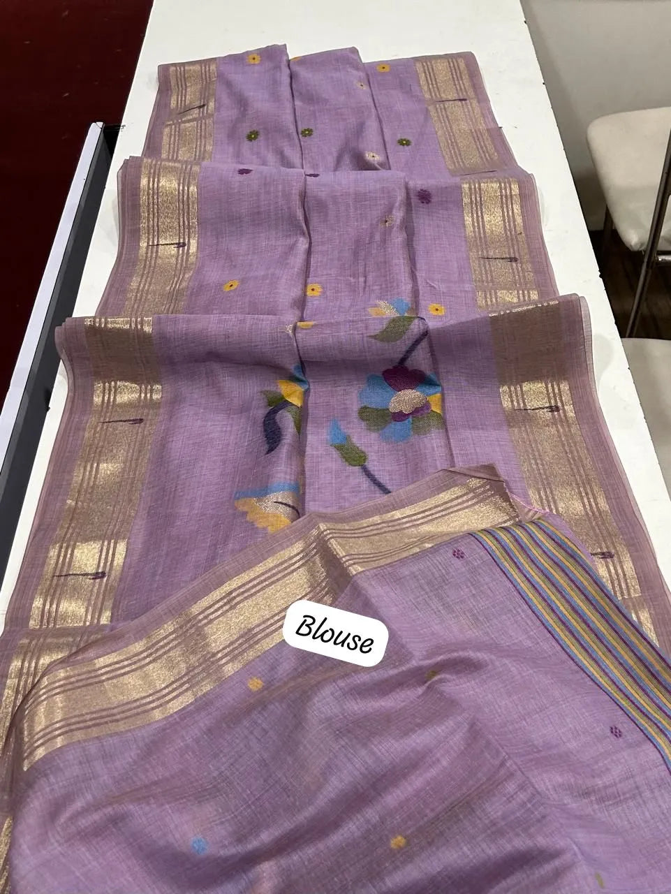 Premium Soft Paithani Type Muga Cotton Saree