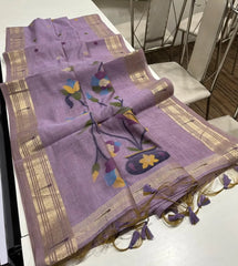 Premium Soft Paithani Type Muga Cotton Saree