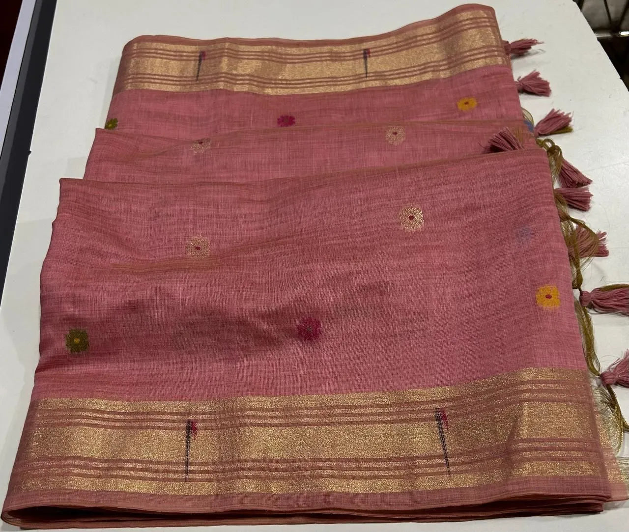 Premium Soft Paithani Type Muga Cotton Saree