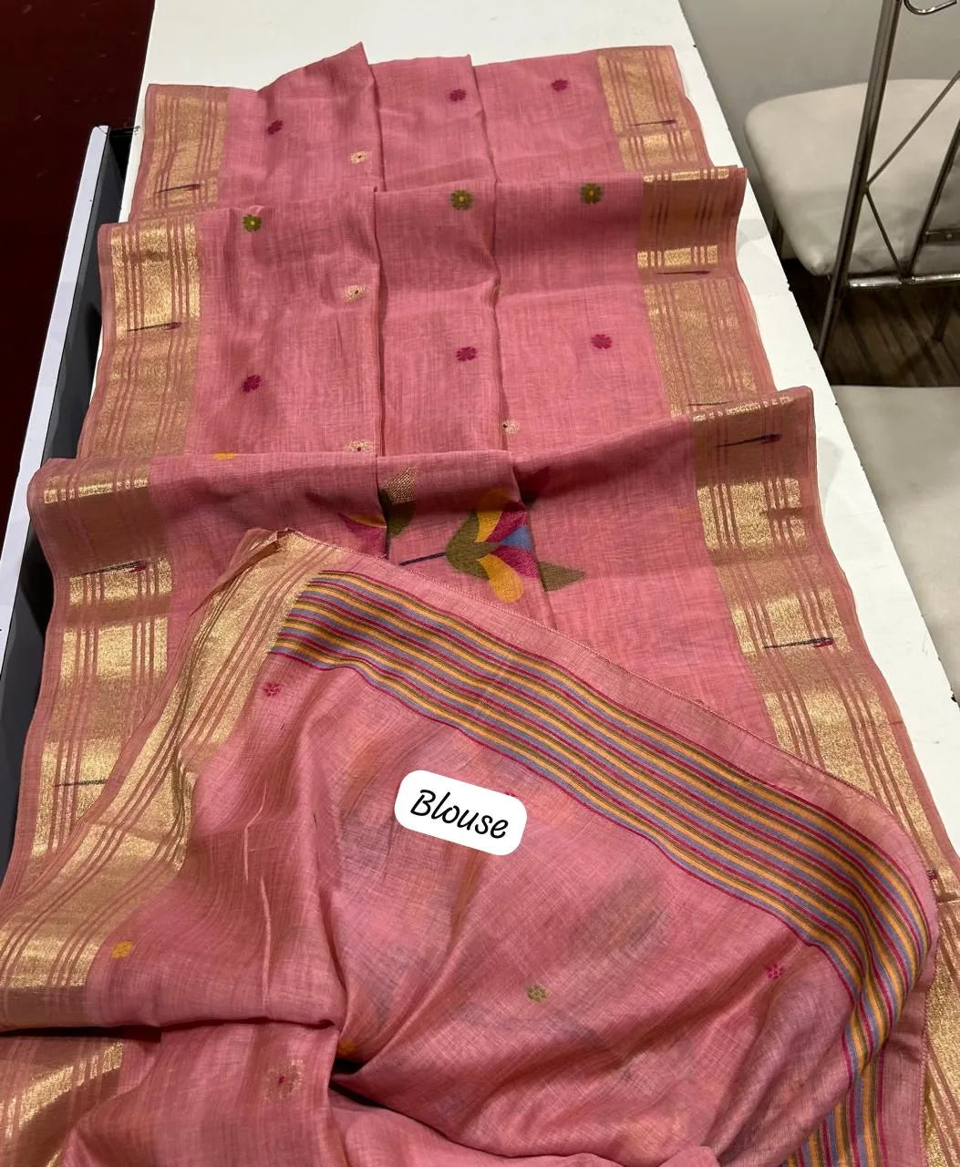 Premium Soft Paithani Type Muga Cotton Saree