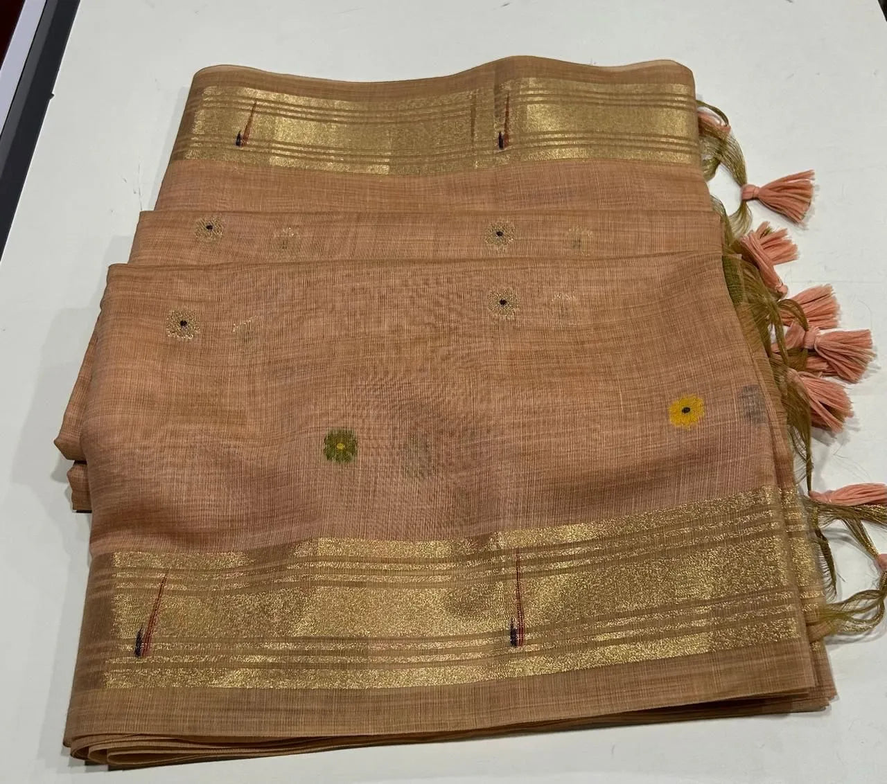 Premium Soft Paithani Type Muga Cotton Saree