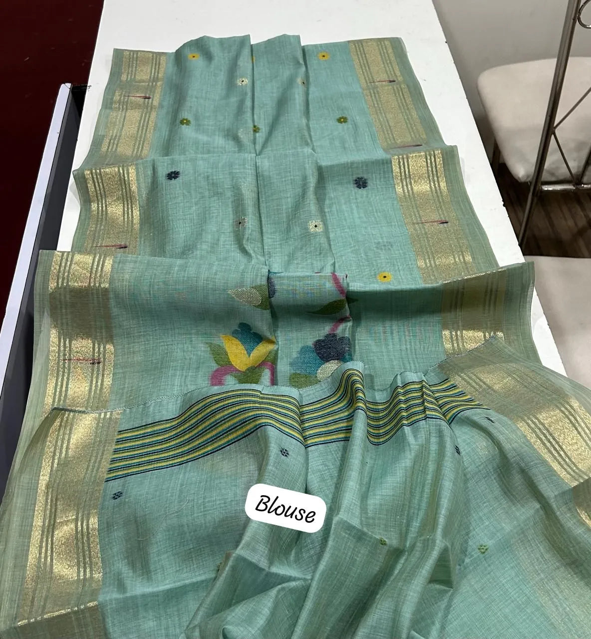 Premium Soft Paithani Type Muga Cotton Saree