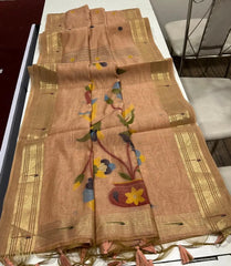 Premium Soft Paithani Type Muga Cotton Saree