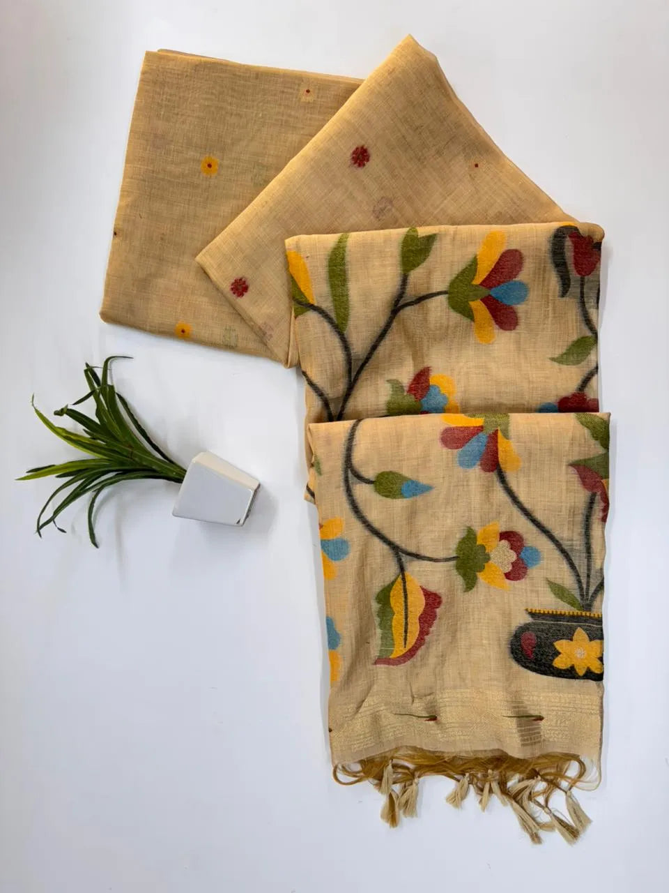 Premium Soft Paithani Type Muga Cotton Saree