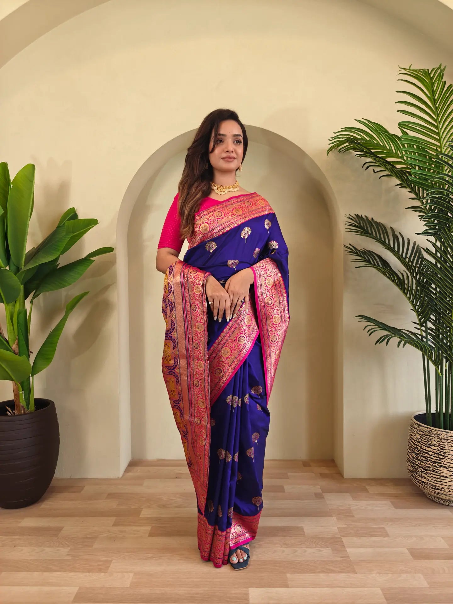 Banarasi Intricate Color Thread Saree