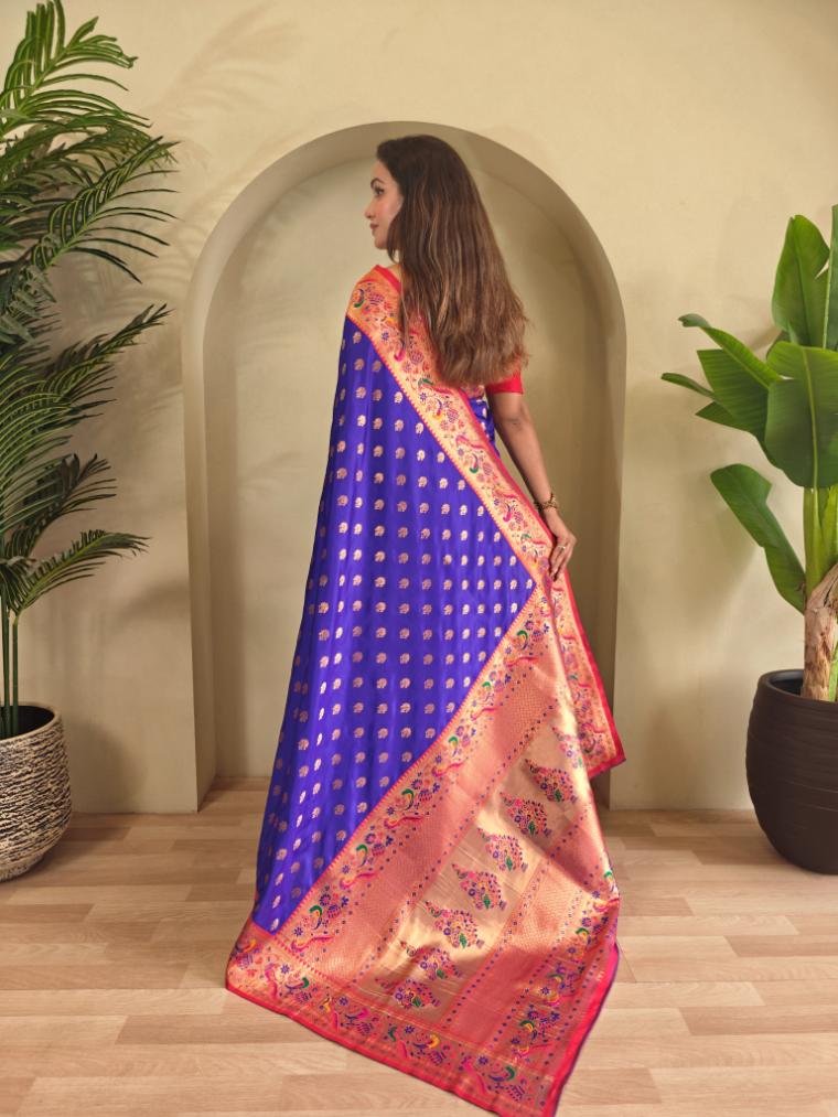 Paithani Silk Traditional Zari Weaving Rich Pallu Saree
