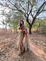 Classic Muga Cotton Floral Saree