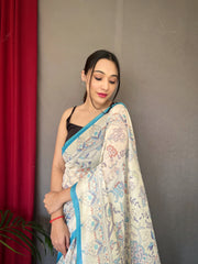 Malai Cotton Katha Printed Saree