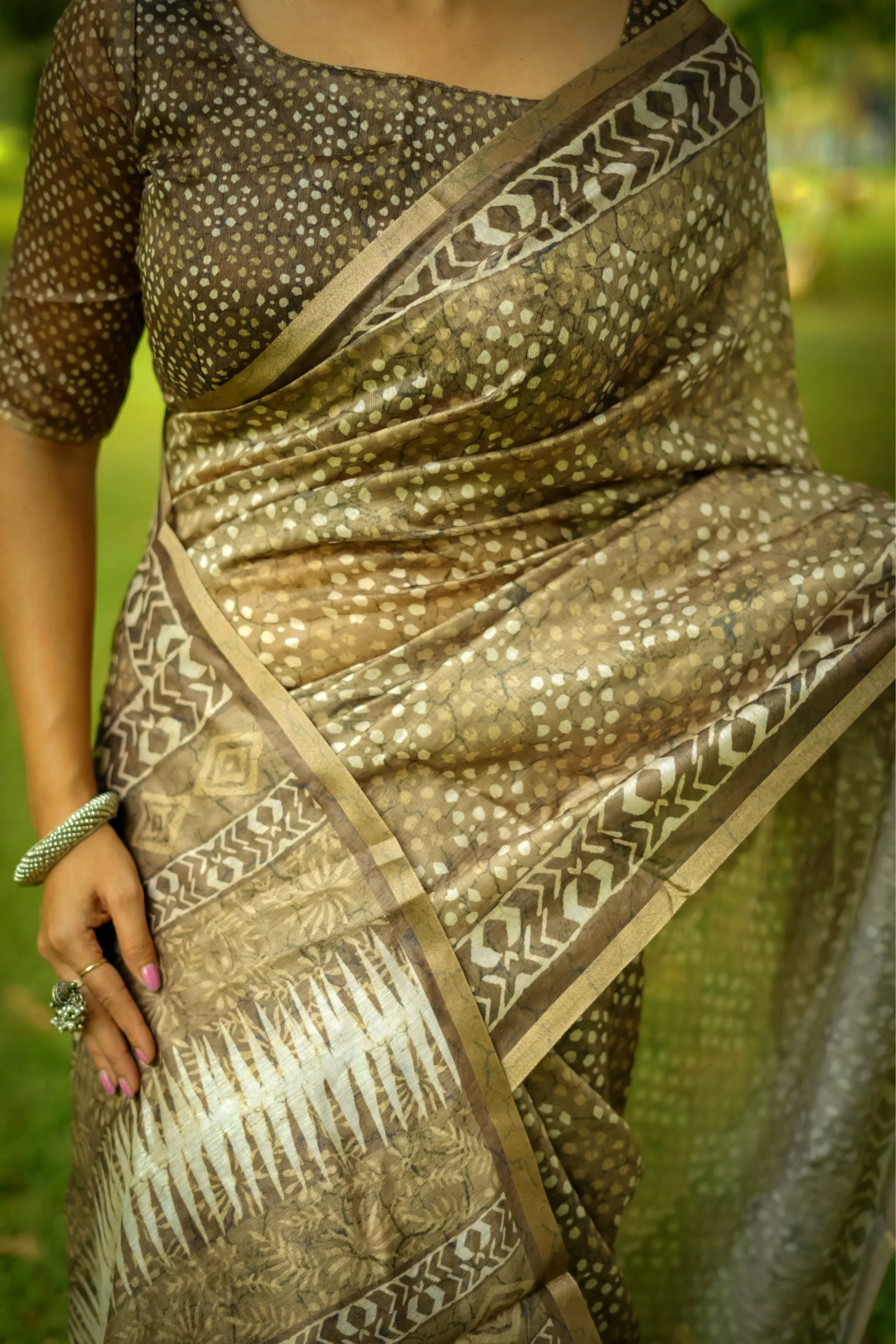 Soft Dhanwari Cotton Digital Block Printed Saree
