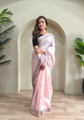 Designer Tussar Embroidered Saree