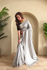 Designer Tussar Embroidered Saree