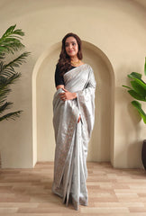 Designer Tussar Embroidered Saree