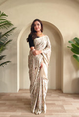 Tussar Silk Designer Embroidery Saree