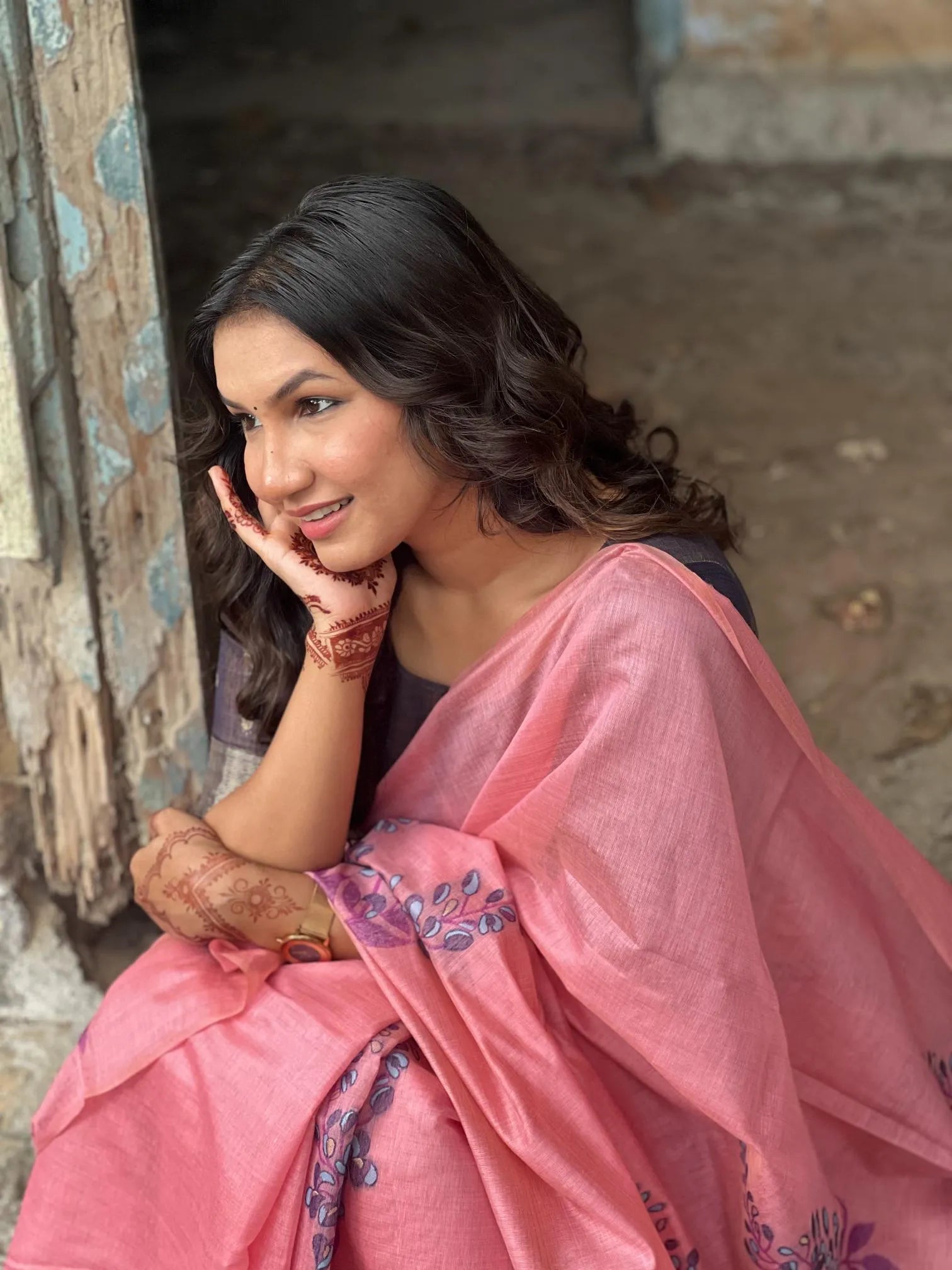 Classic Muga Cotton Floral Saree