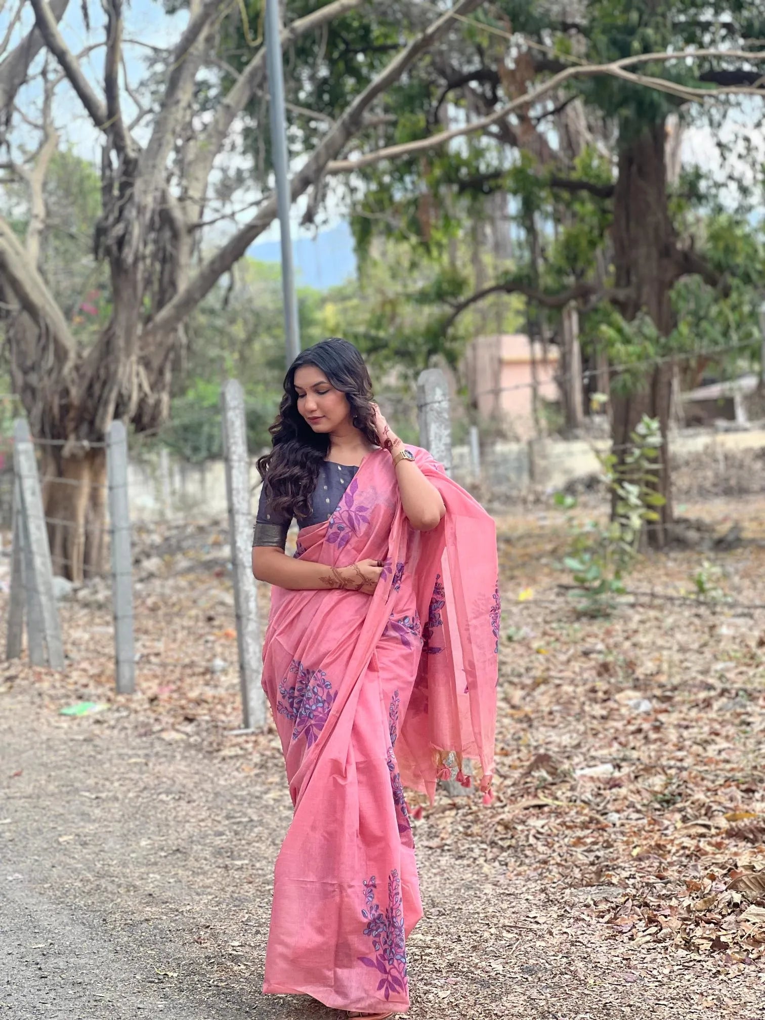 Classic Muga Cotton Floral Saree