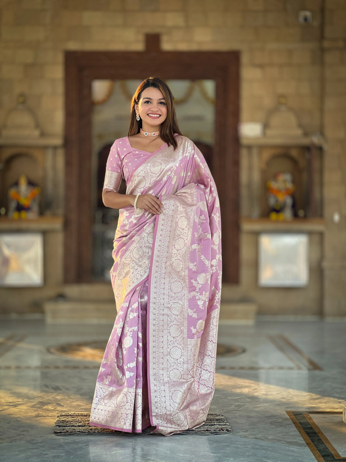 Soft Silk Banarasi Meenakari Touch up Rich Pallu Saree (Product Code: AS-876)