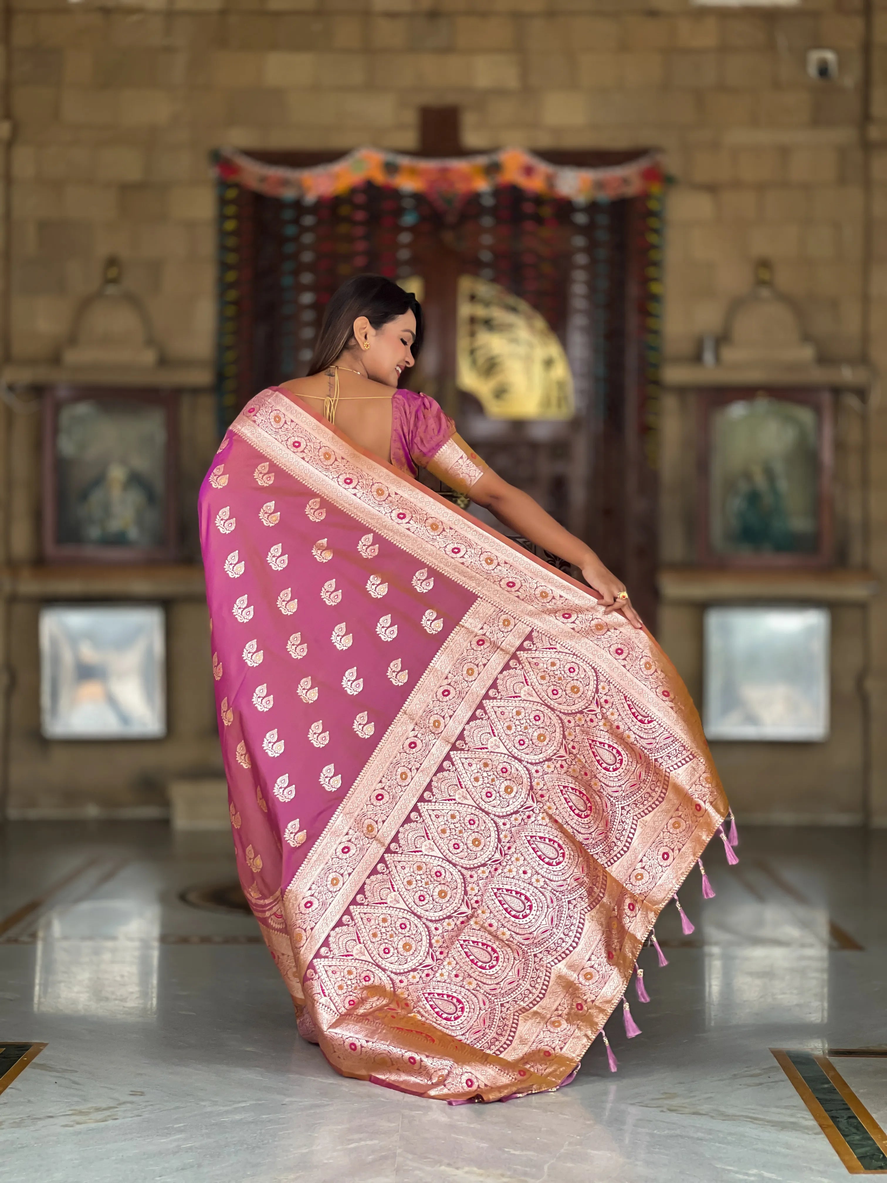 Soft Silk Banarasi Meenakari Saree
