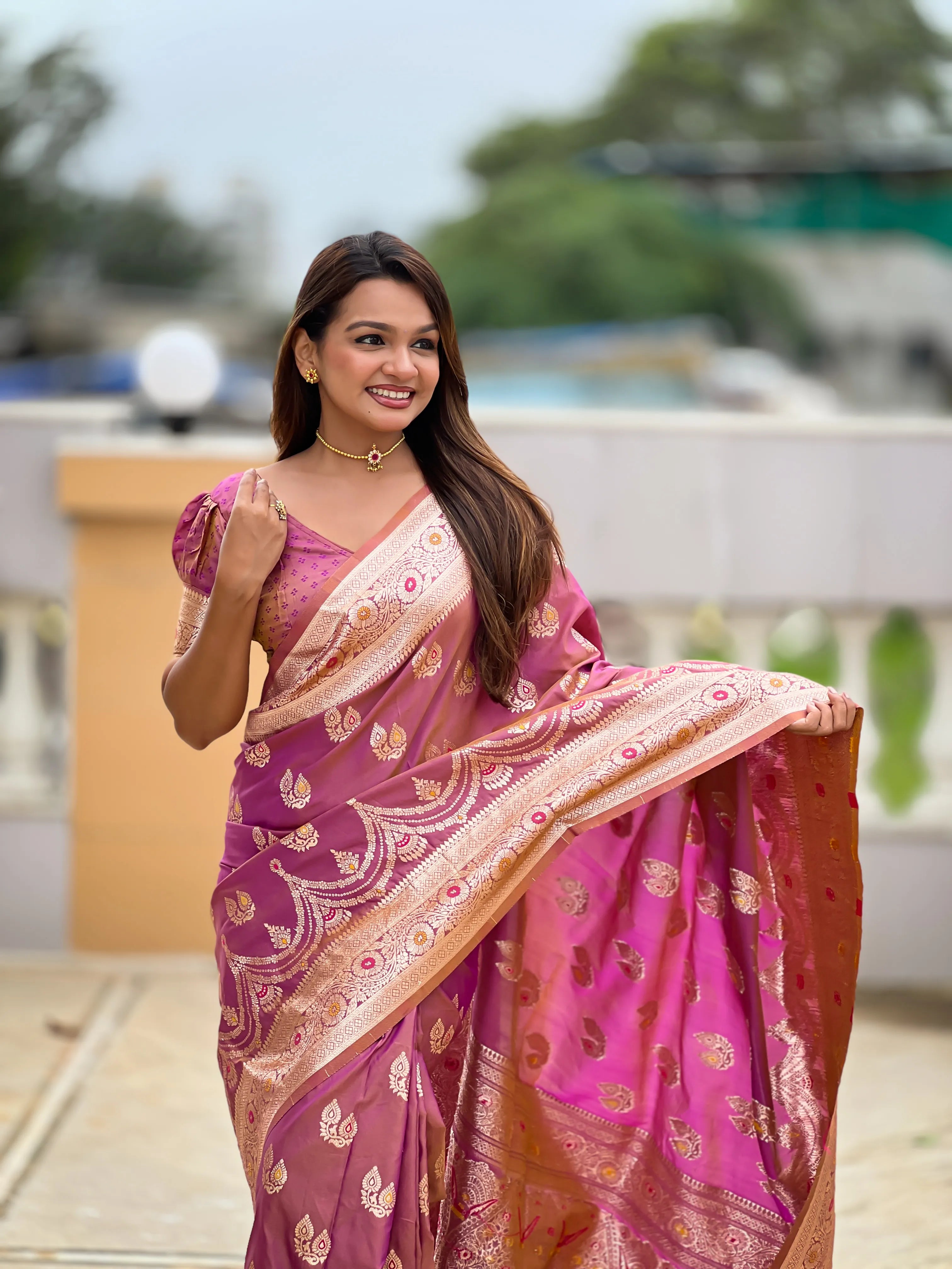Soft Silk Banarasi Meenakari Saree