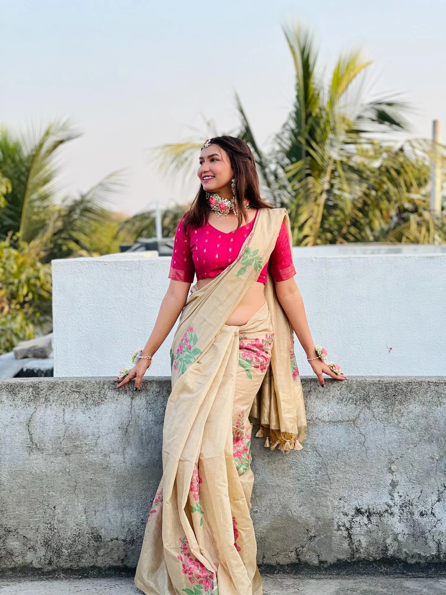 Classic Muga Cotton Floral Saree