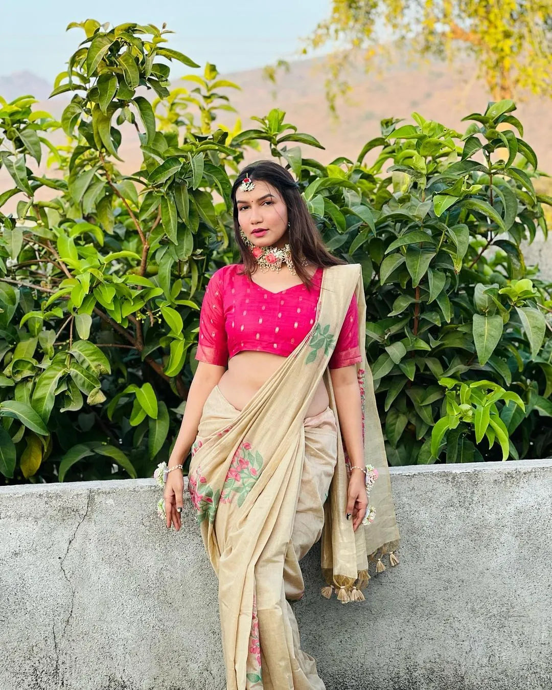 Classic Muga Cotton Floral Saree