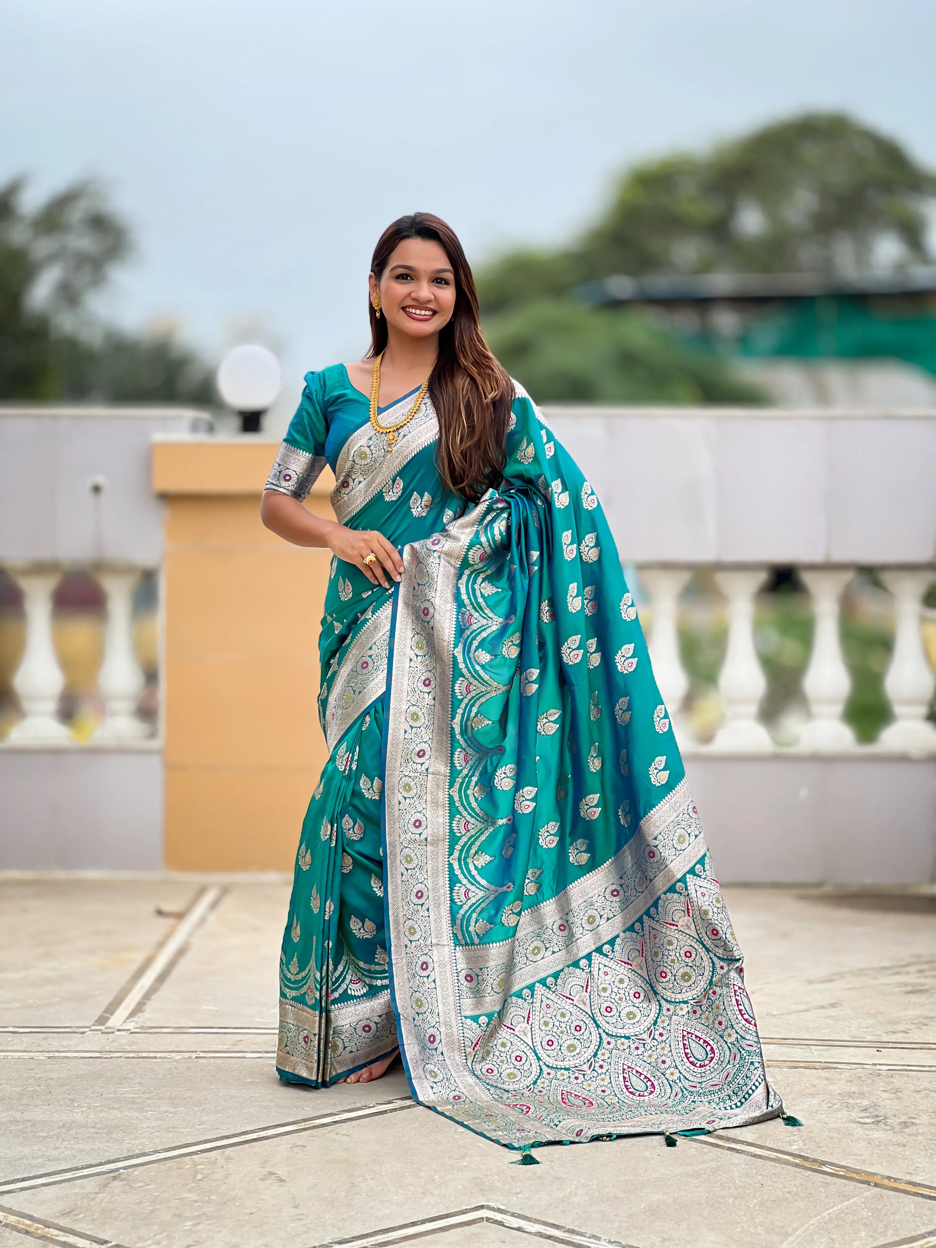 Soft Silk Banarasi Meenakari Saree