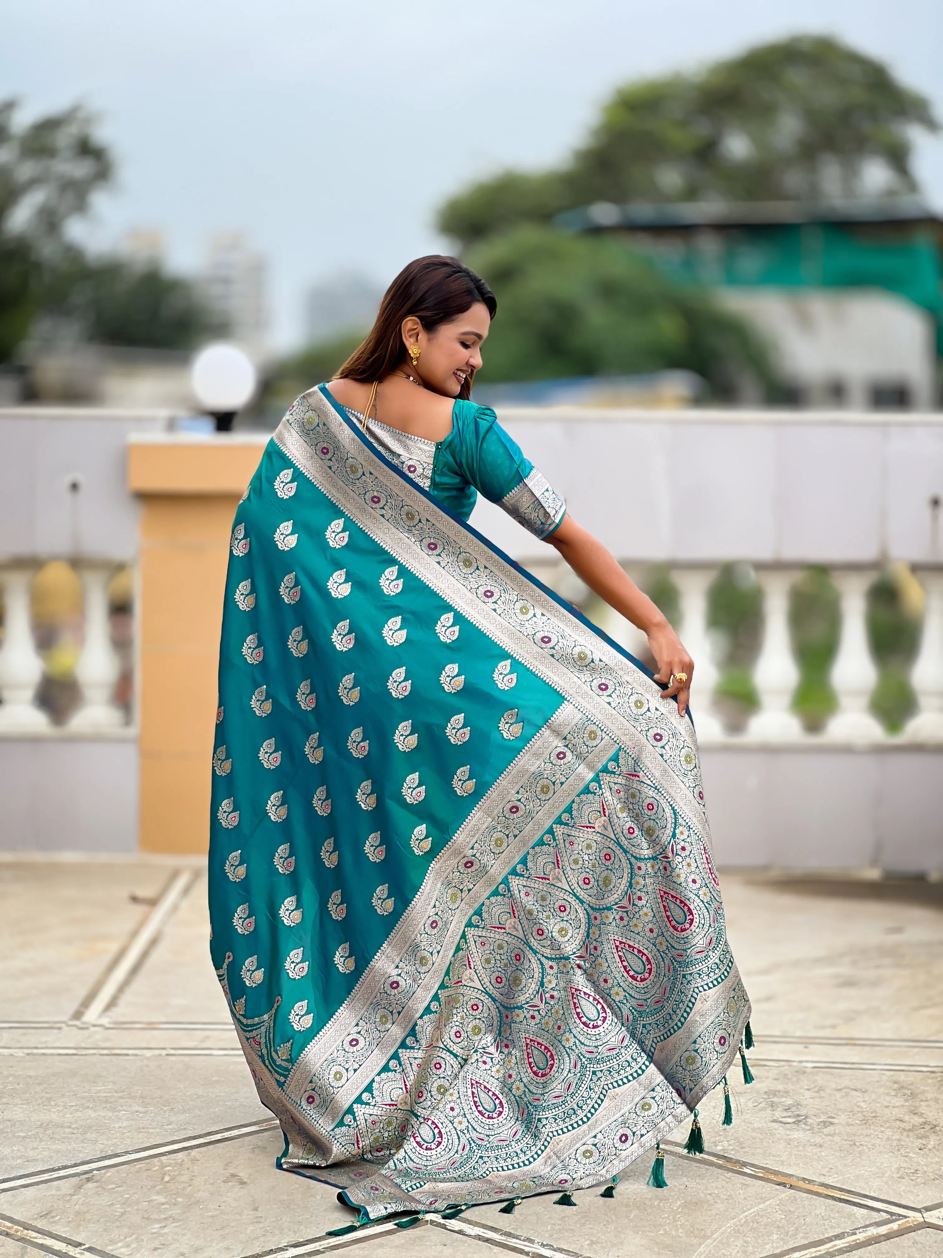 Soft Silk Banarasi Meenakari Saree