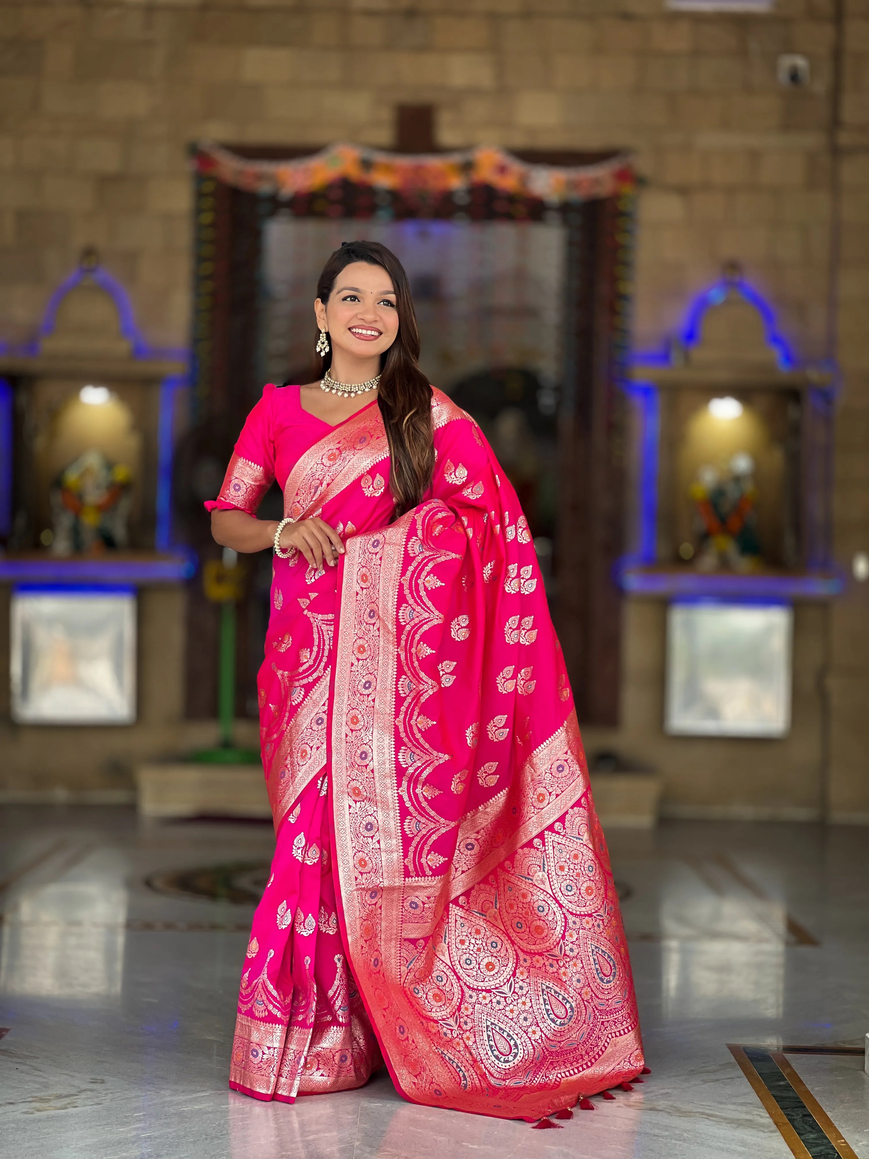Soft Silk Banarasi Meenakari Saree