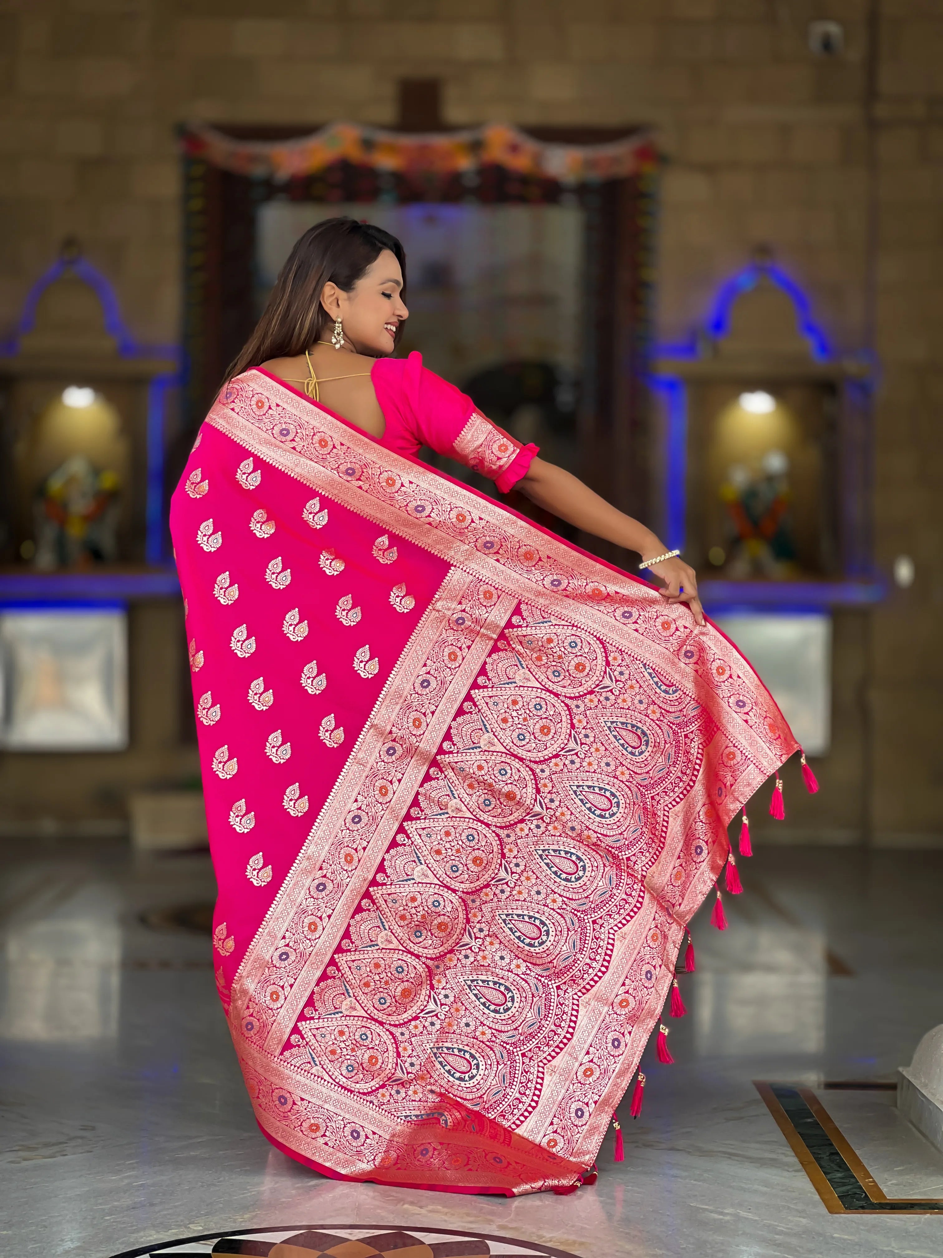 Soft Silk Banarasi Meenakari Saree