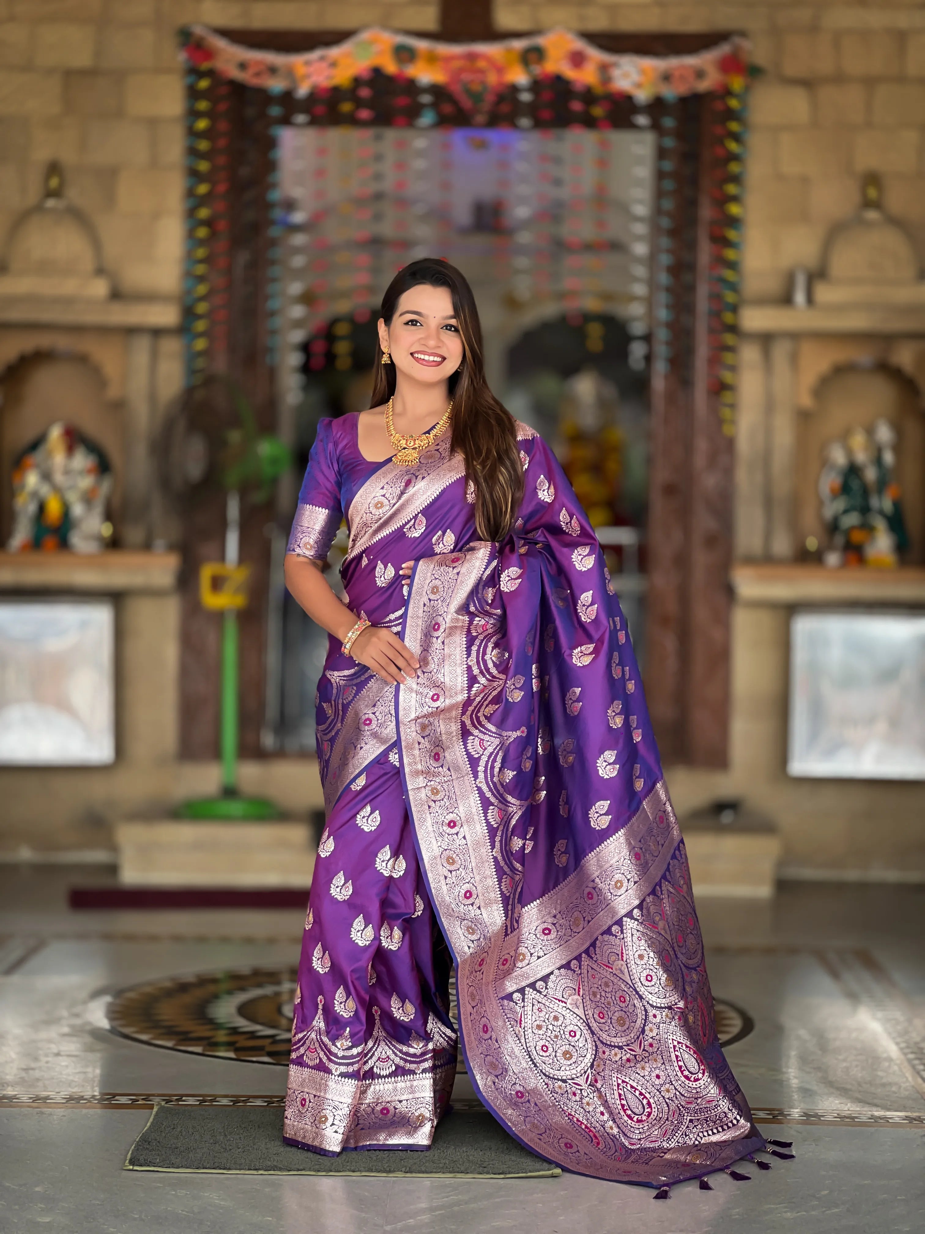 Soft Silk Banarasi Meenakari Saree