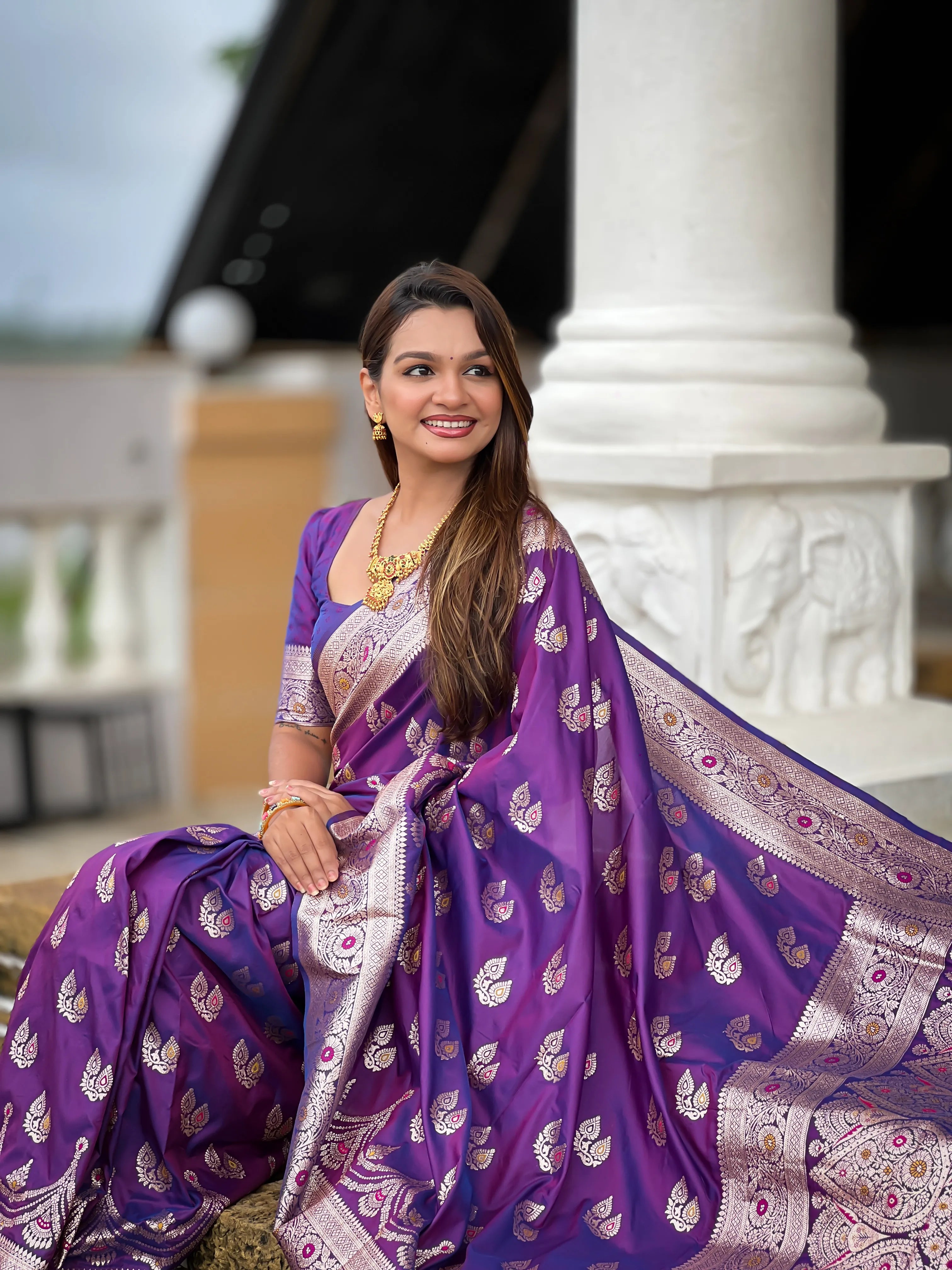 Soft Silk Banarasi Meenakari Saree
