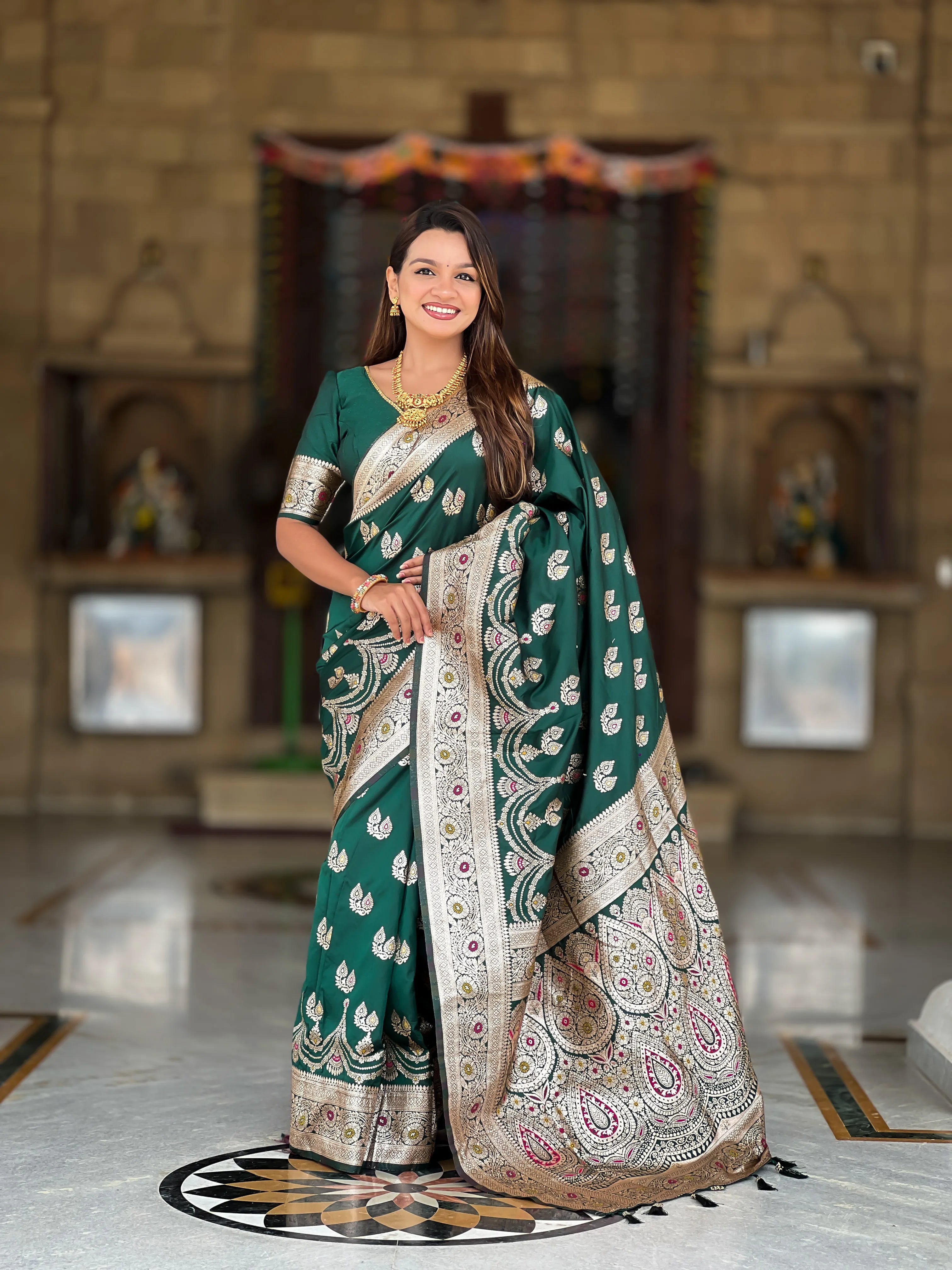 Soft Silk Banarasi Meenakari Saree