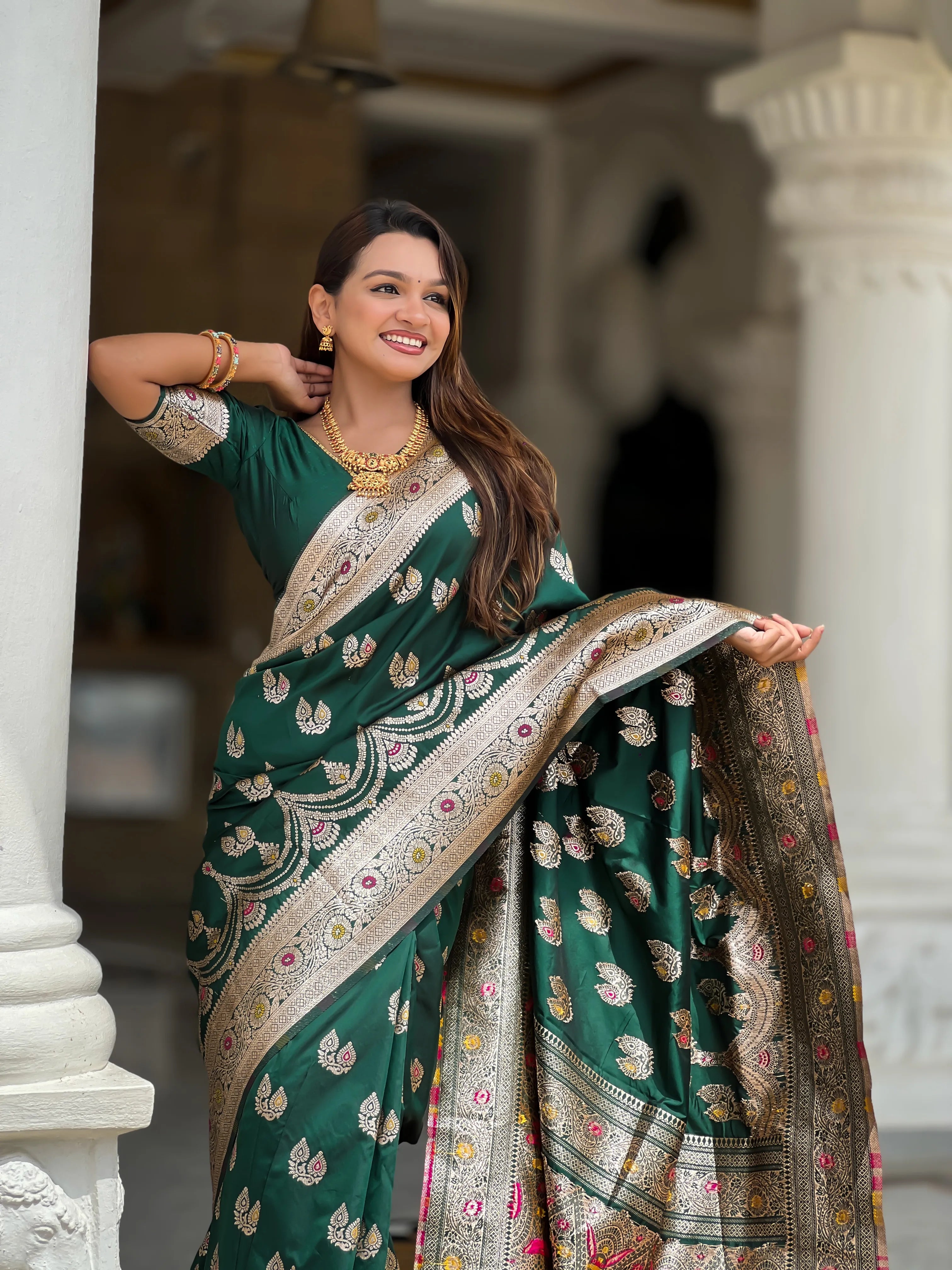 Soft Silk Banarasi Meenakari Saree