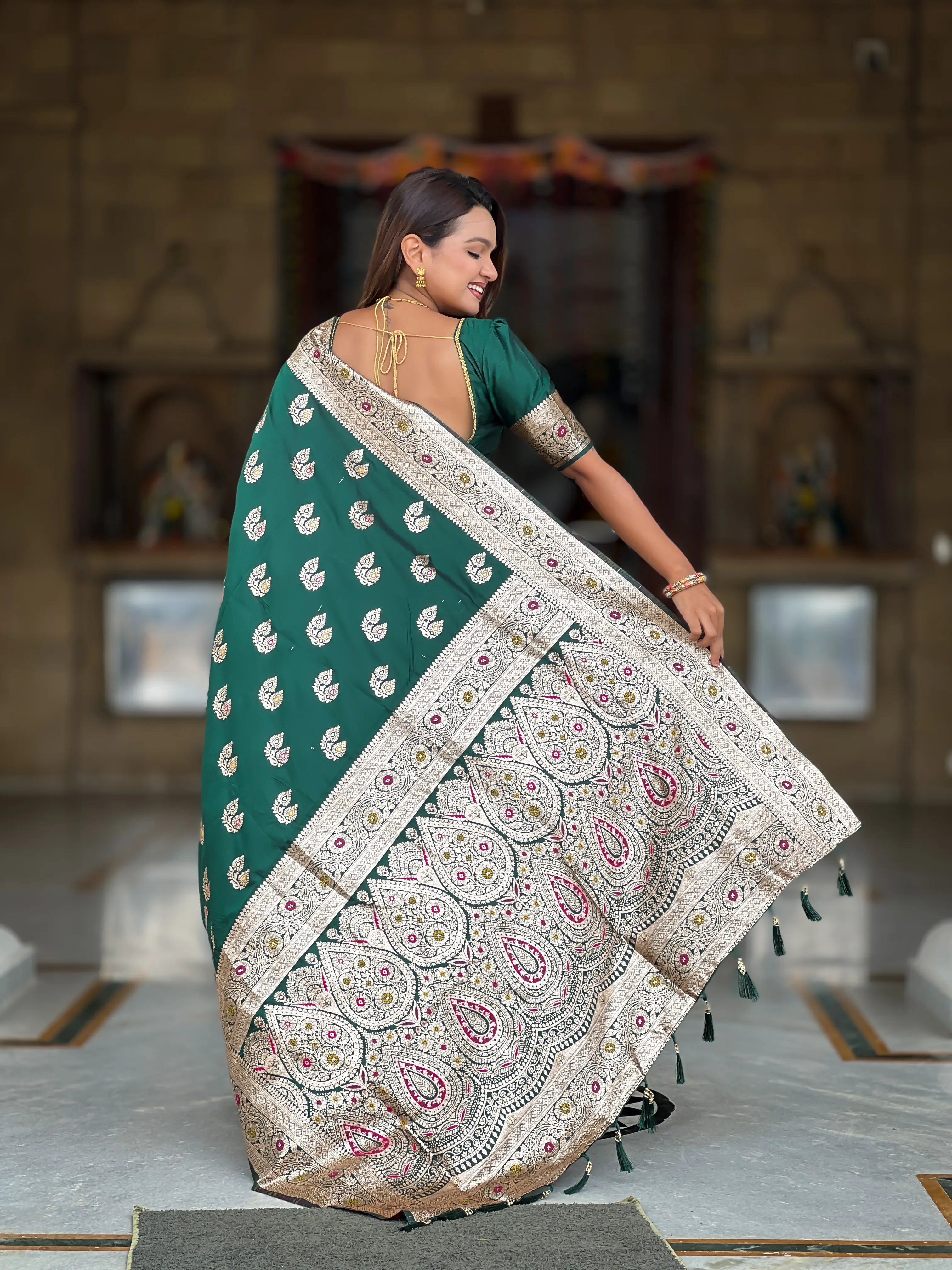 Soft Silk Banarasi Meenakari Saree