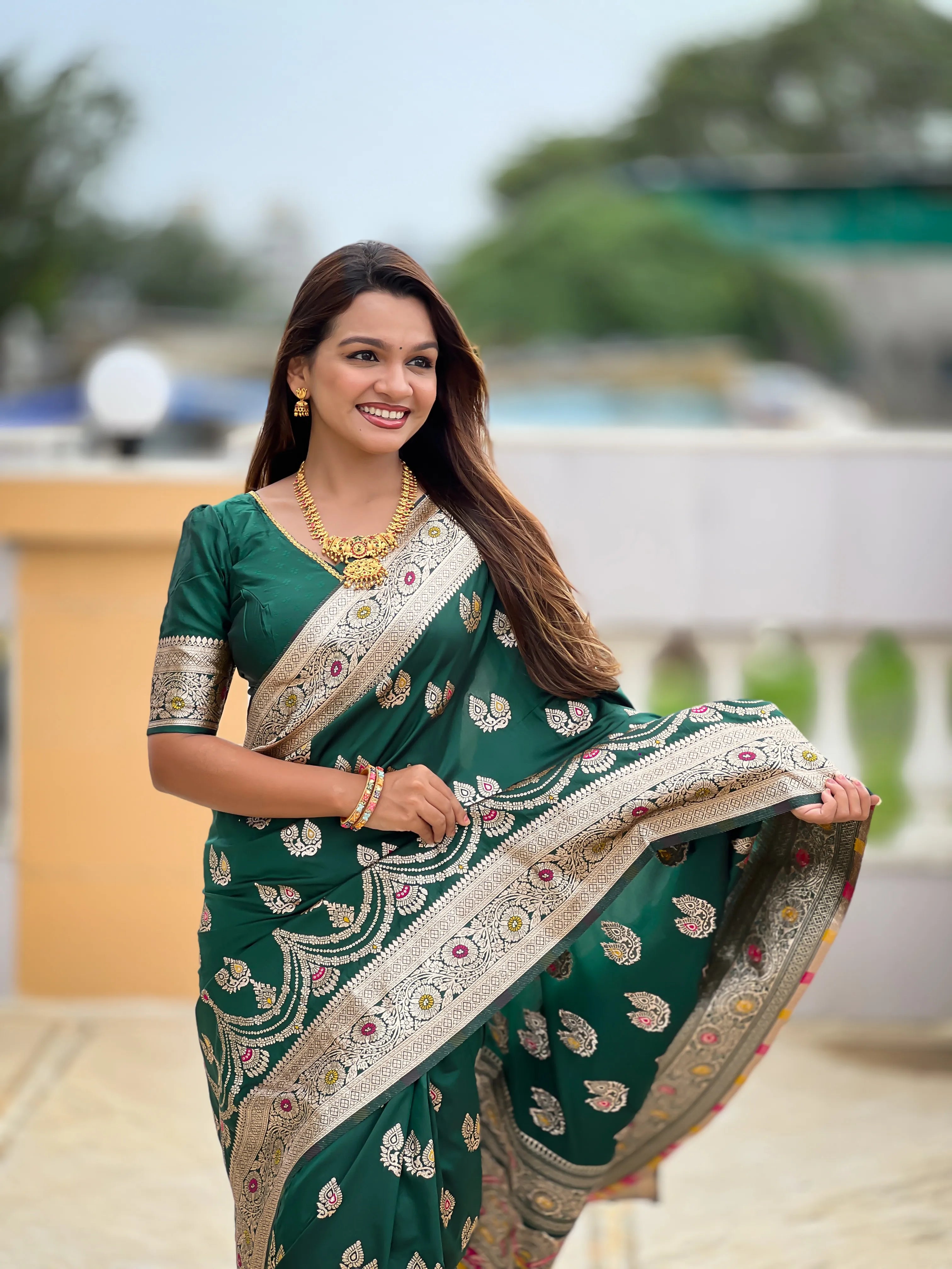 Soft Silk Banarasi Meenakari Saree