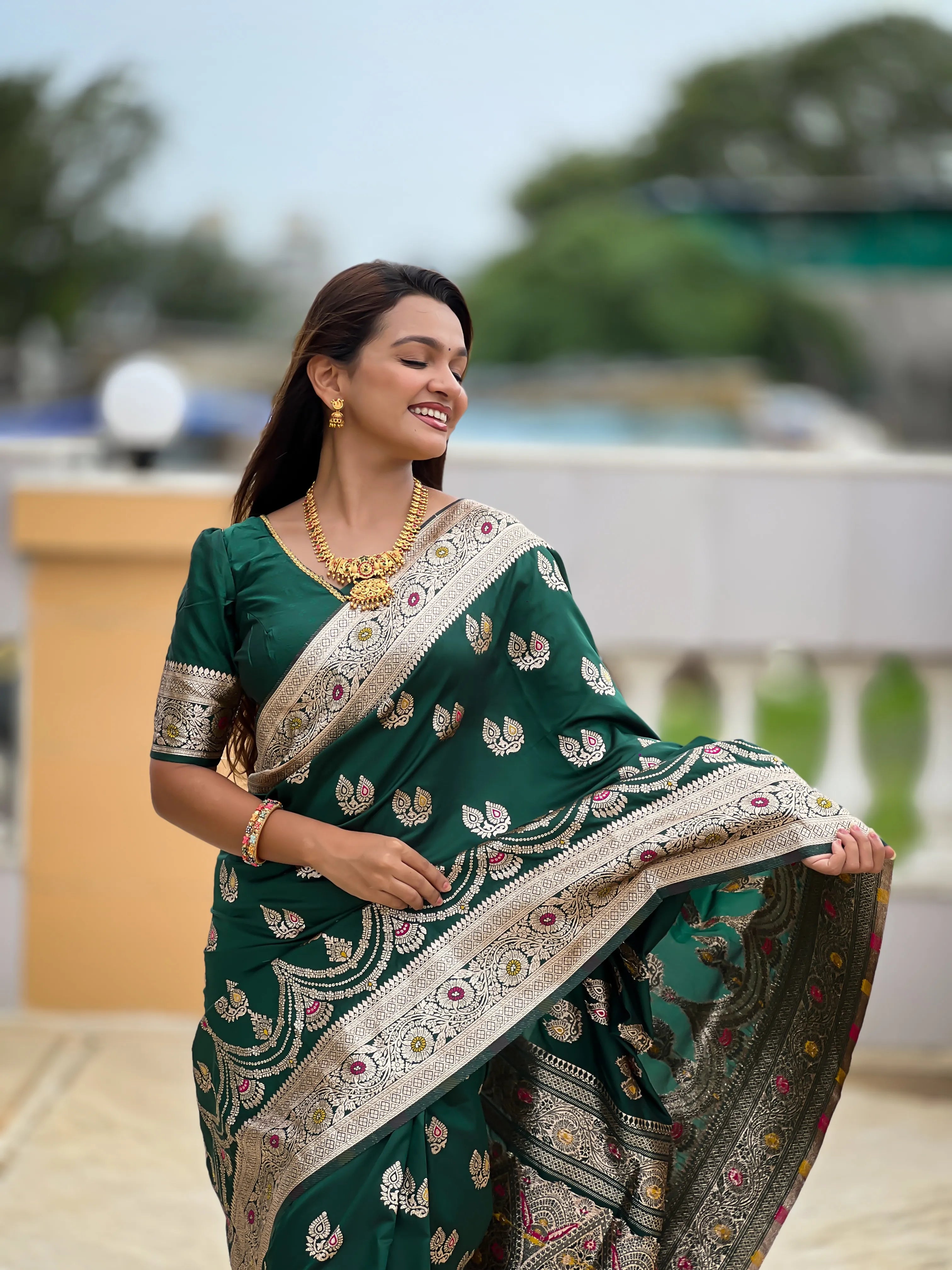 Soft Silk Banarasi Meenakari Saree