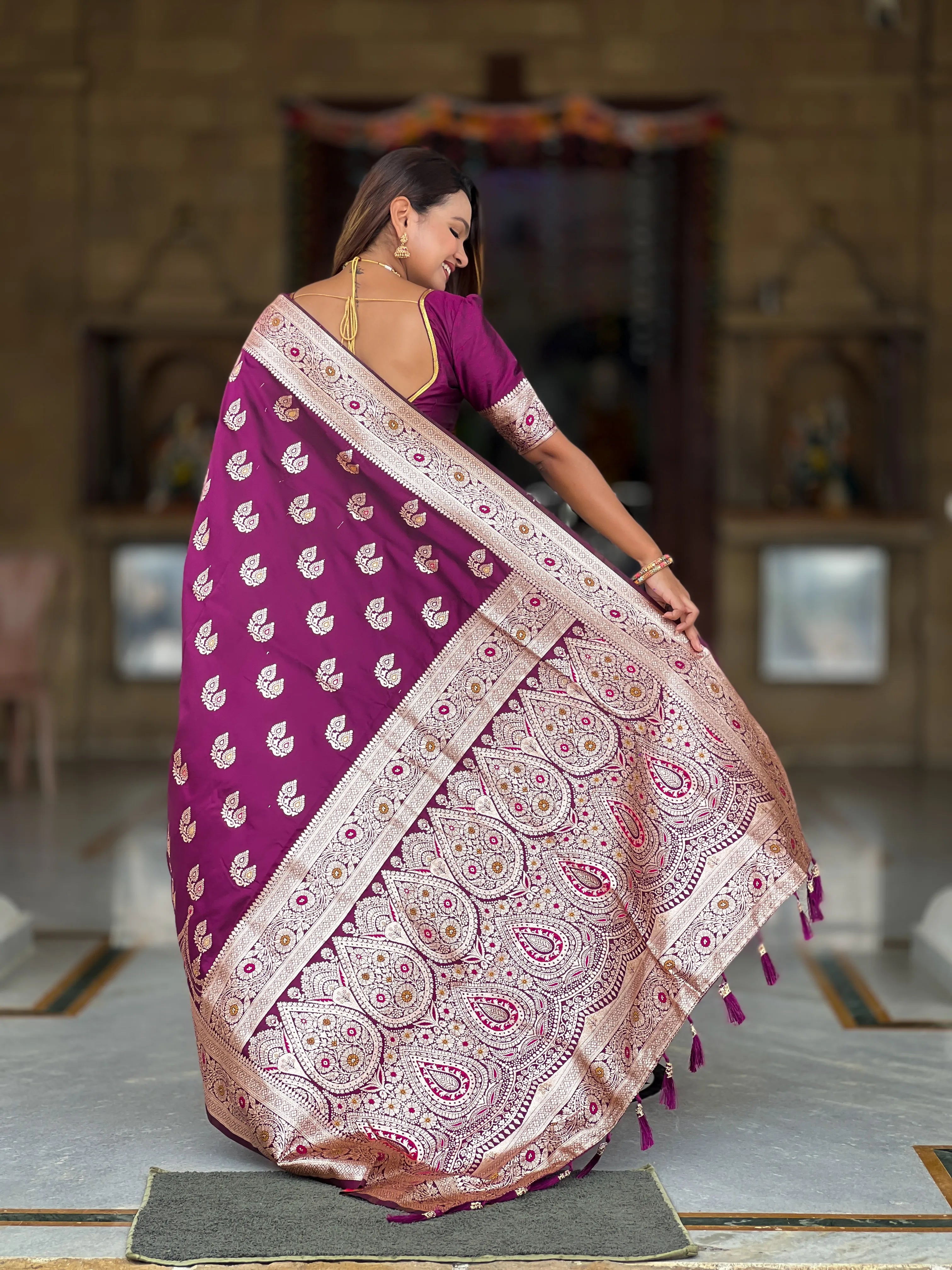 Soft Silk Banarasi Meenakari Saree