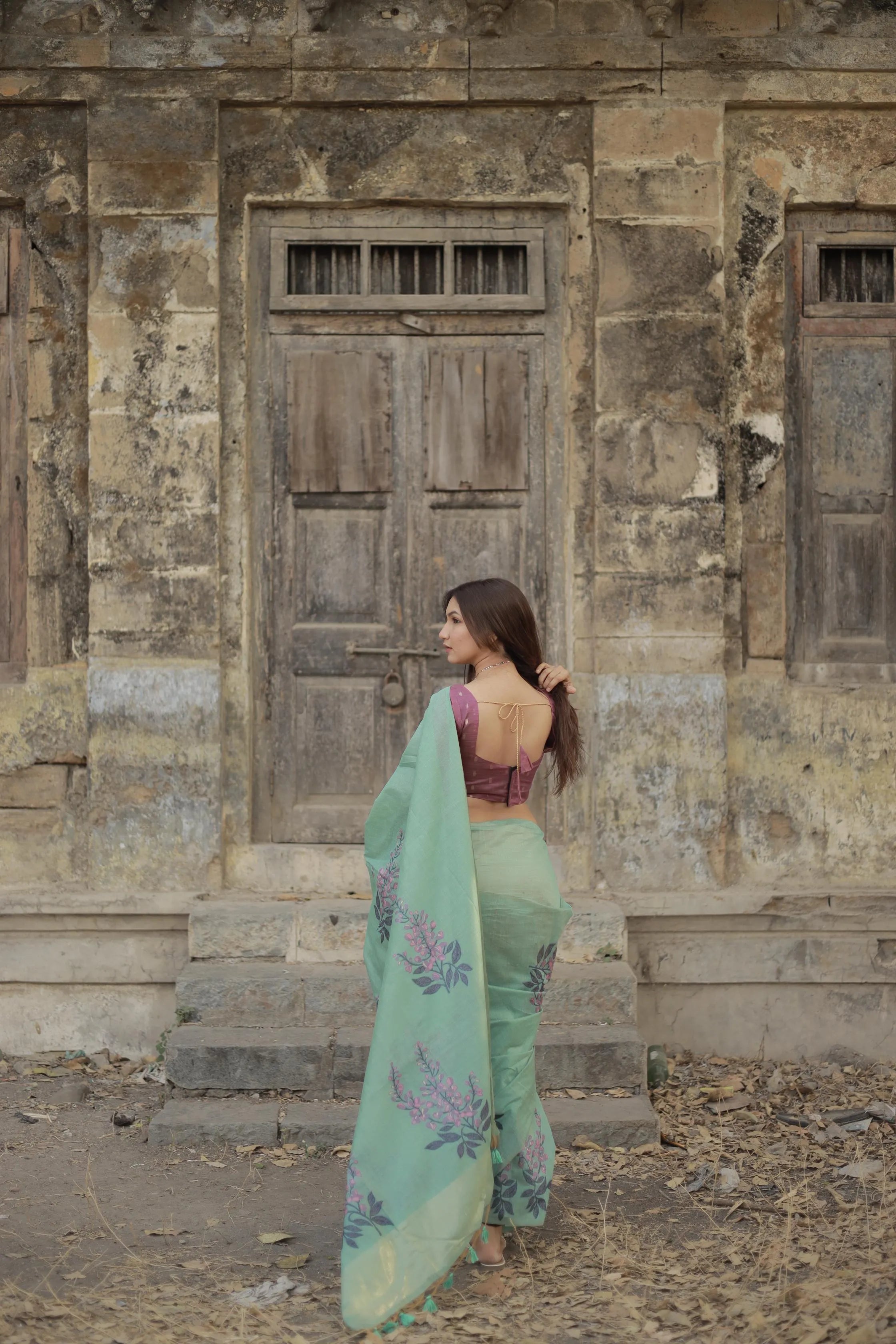 Classic Muga Cotton Floral Saree