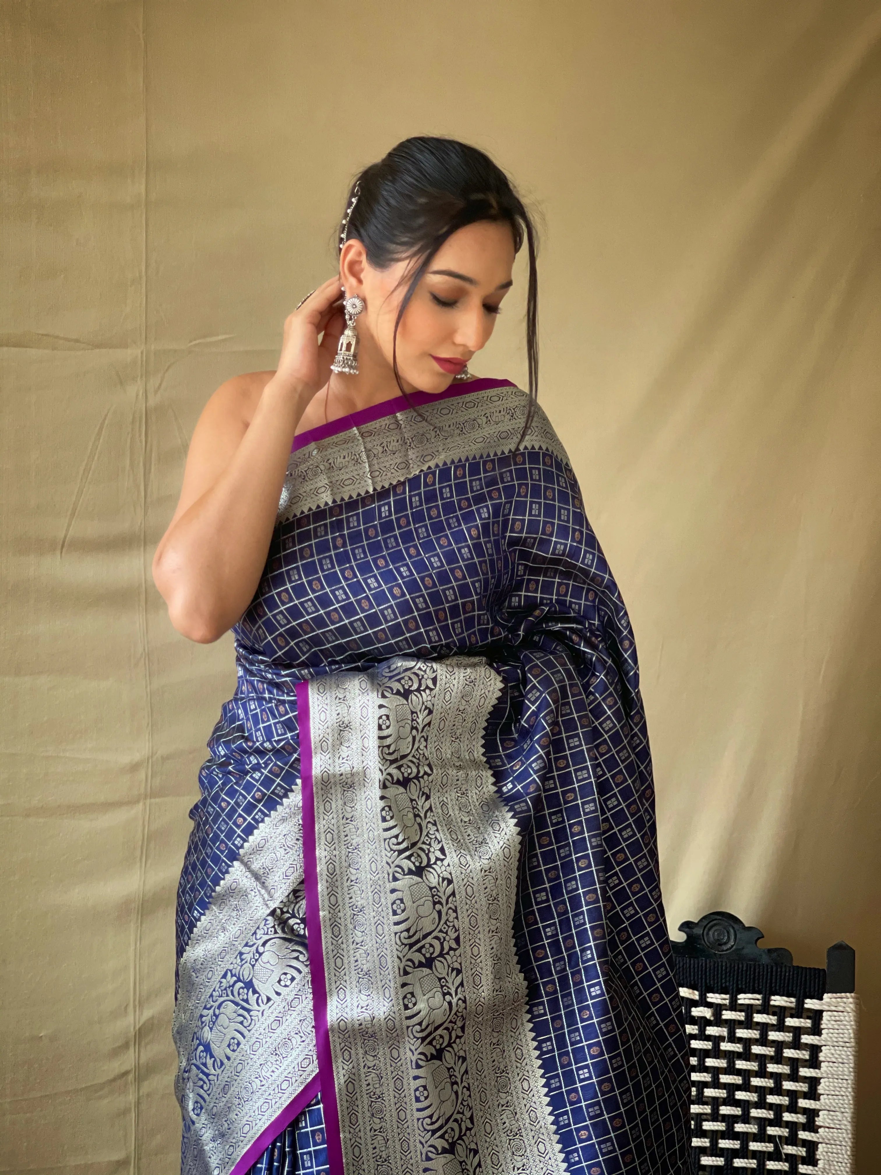 Litchi SIlk Printed Kalamkari Saree