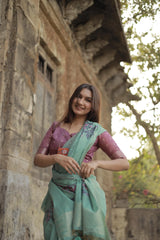 Classic Muga Cotton Floral Saree