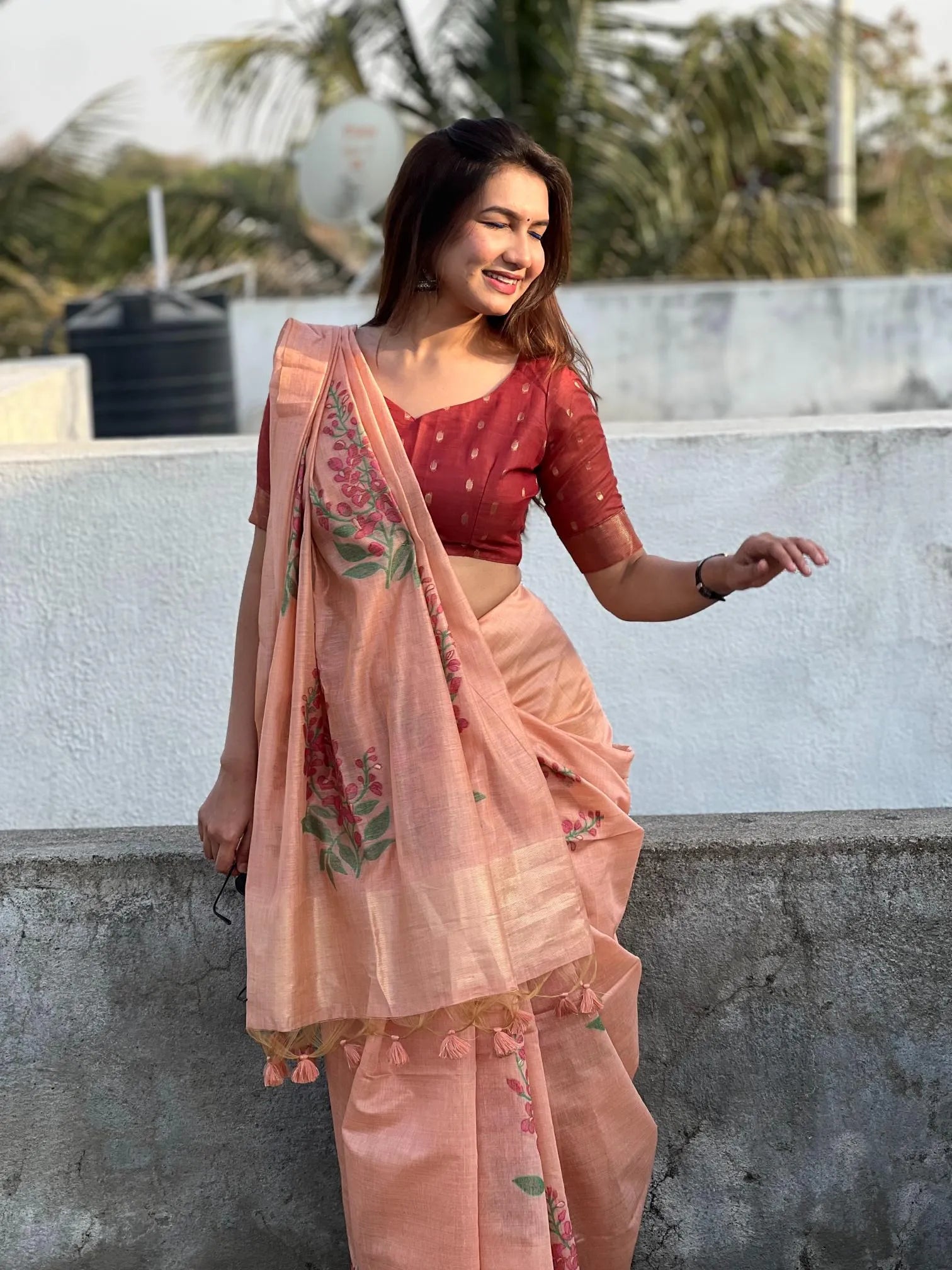 Classic Muga Cotton Floral Saree