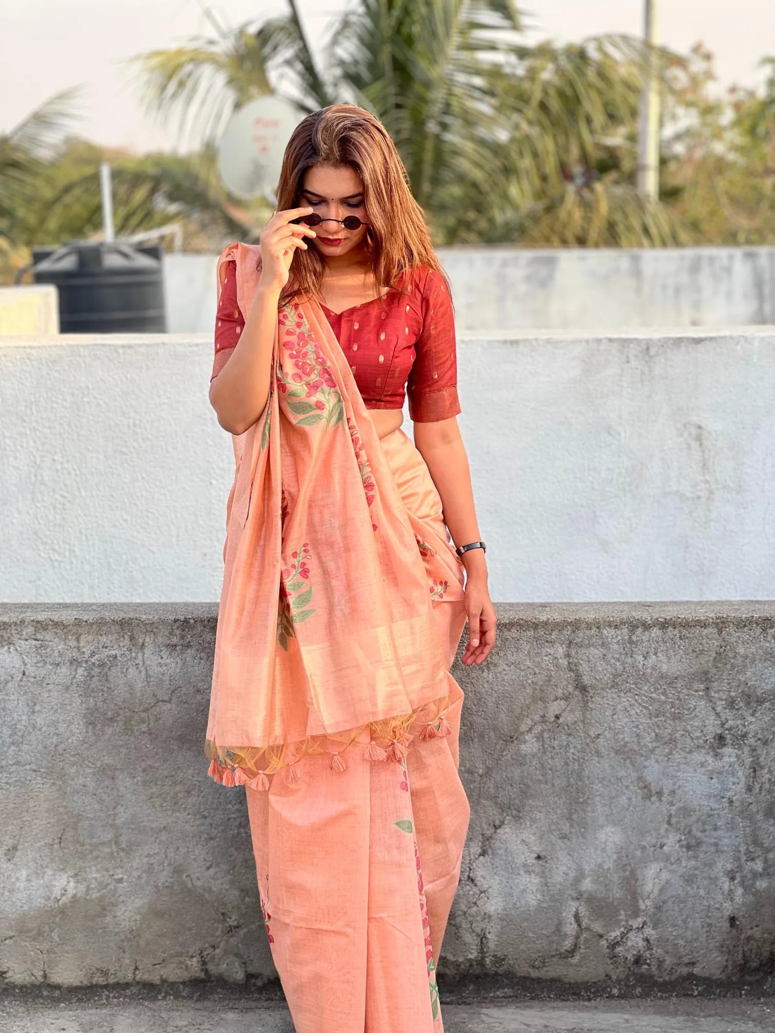 Classic Muga Cotton Floral Saree