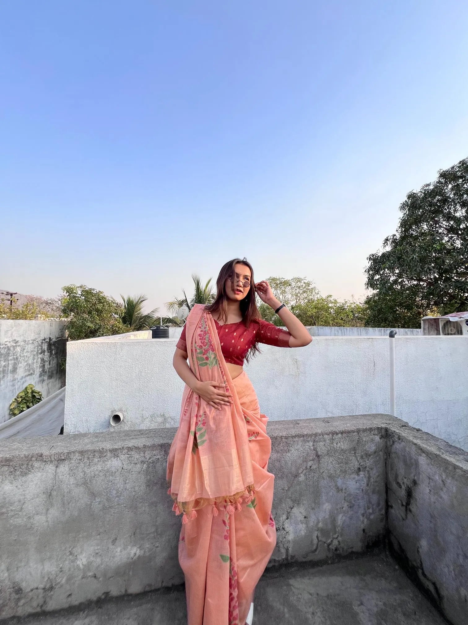 Classic Muga Cotton Floral Saree