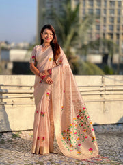 Organza Jamdani Pastel Saree