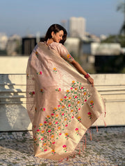 Organza Jamdani Pastel Saree