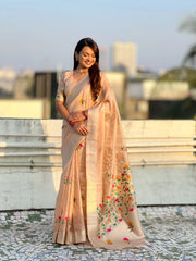 Organza Jamdani Pastel Saree