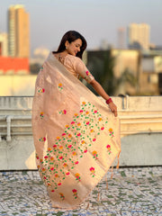 Organza Jamdani Pastel Saree